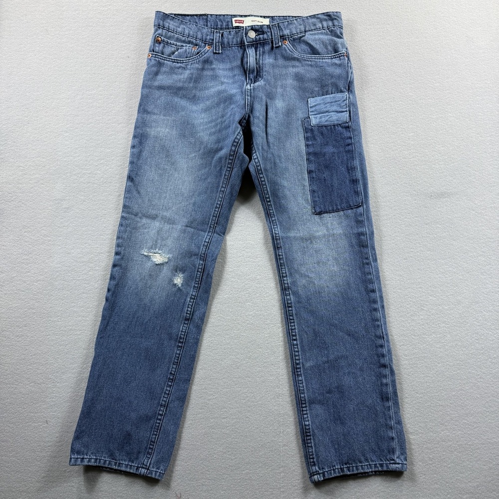 Levis 511 Slim Jeans Boys 20 Blue Medium Wash Straight Leg Utility‎ Pocket 32x28